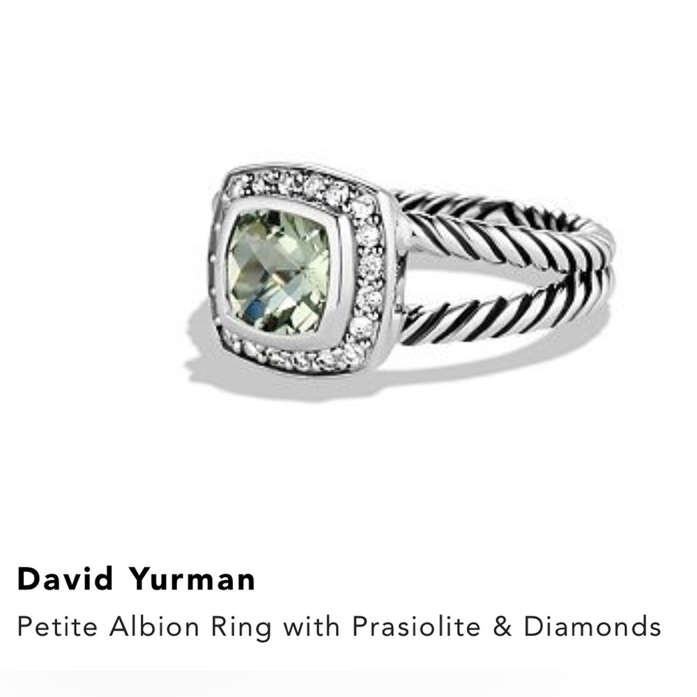 David Yurman Petite Albion Ring with Prasiolite & Diamonds